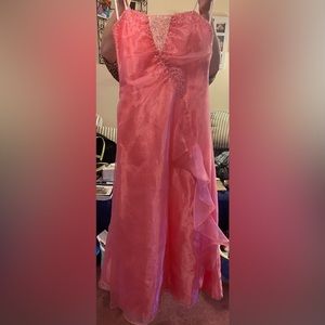 Pink strapless beaded dress